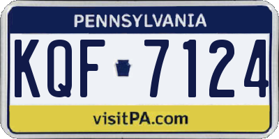 PA license plate KQF7124