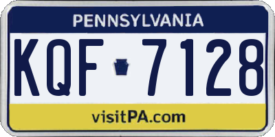 PA license plate KQF7128