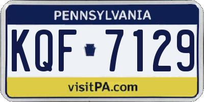 PA license plate KQF7129