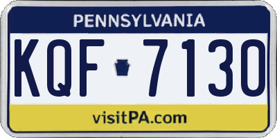 PA license plate KQF7130