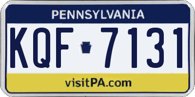 PA license plate KQF7131