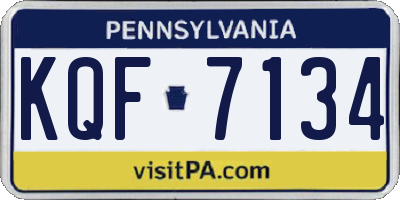 PA license plate KQF7134