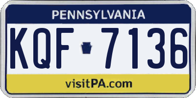 PA license plate KQF7136
