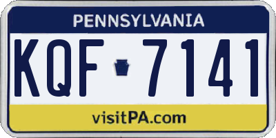 PA license plate KQF7141
