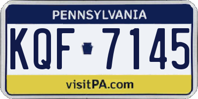 PA license plate KQF7145