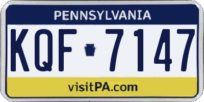 PA license plate KQF7147