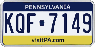PA license plate KQF7149