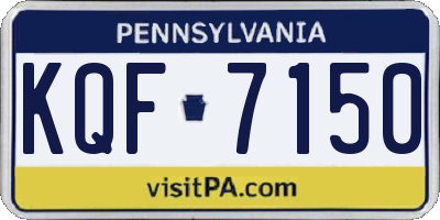 PA license plate KQF7150