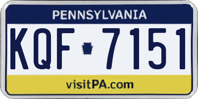 PA license plate KQF7151