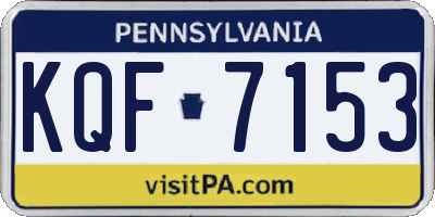 PA license plate KQF7153