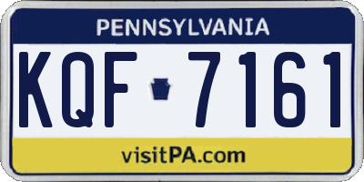 PA license plate KQF7161