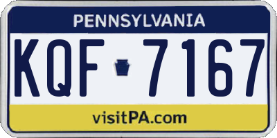 PA license plate KQF7167
