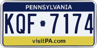 PA license plate KQF7174