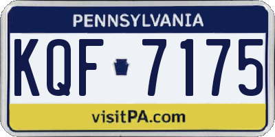 PA license plate KQF7175