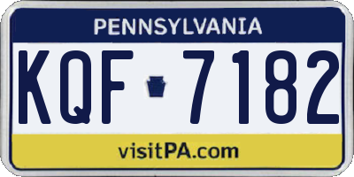 PA license plate KQF7182