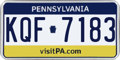 PA license plate KQF7183