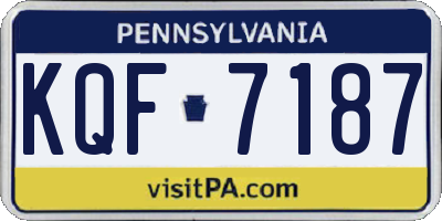 PA license plate KQF7187