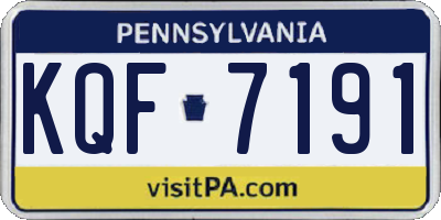 PA license plate KQF7191