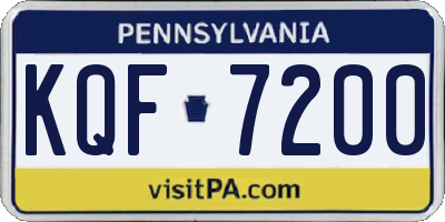 PA license plate KQF7200