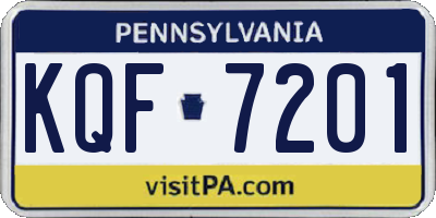 PA license plate KQF7201