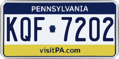 PA license plate KQF7202