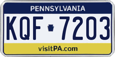 PA license plate KQF7203