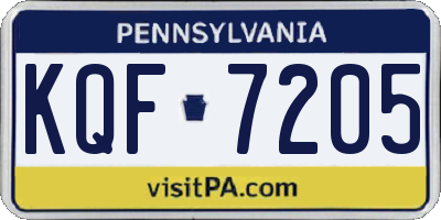 PA license plate KQF7205