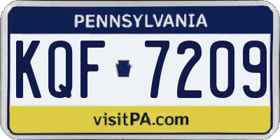 PA license plate KQF7209