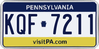 PA license plate KQF7211