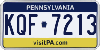 PA license plate KQF7213