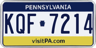PA license plate KQF7214