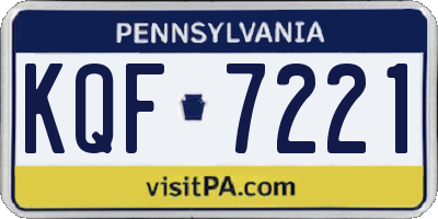 PA license plate KQF7221