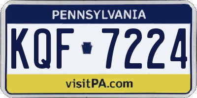 PA license plate KQF7224