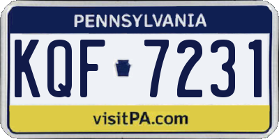 PA license plate KQF7231