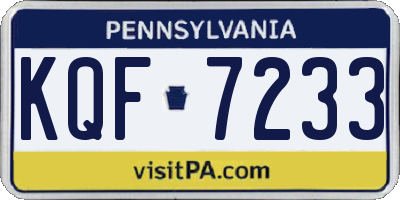 PA license plate KQF7233