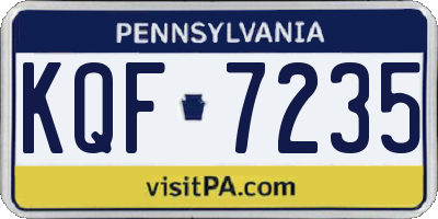 PA license plate KQF7235