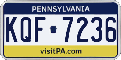 PA license plate KQF7236