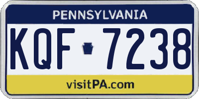 PA license plate KQF7238