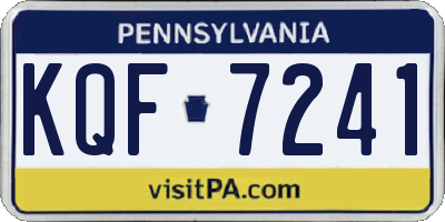 PA license plate KQF7241