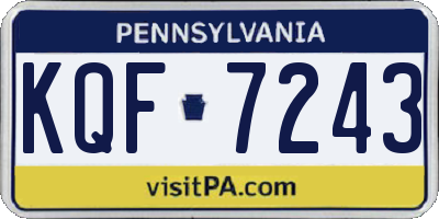 PA license plate KQF7243