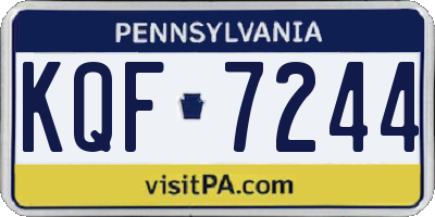 PA license plate KQF7244