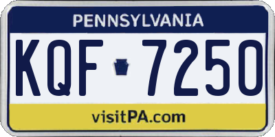 PA license plate KQF7250