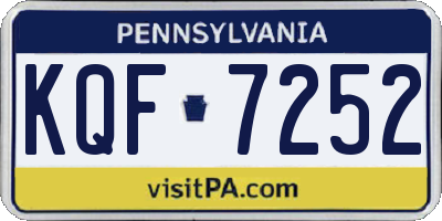 PA license plate KQF7252