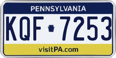 PA license plate KQF7253