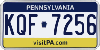 PA license plate KQF7256