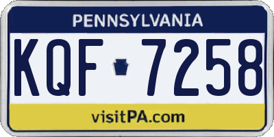 PA license plate KQF7258