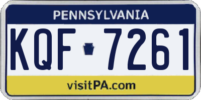 PA license plate KQF7261