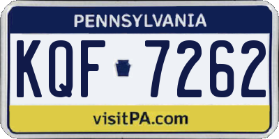 PA license plate KQF7262