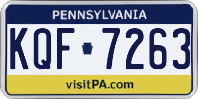 PA license plate KQF7263