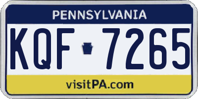 PA license plate KQF7265